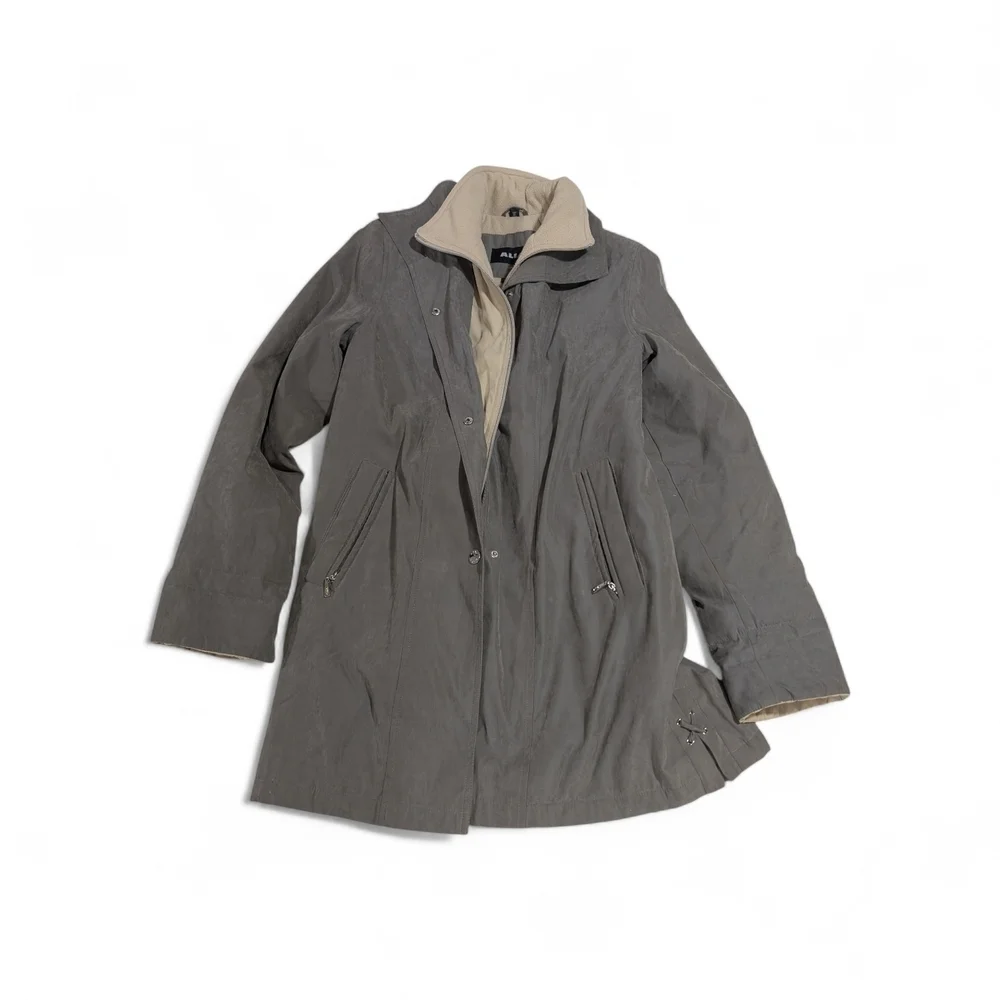 Alia Quilted Women's Jacket Small Gray  Fleece Lined Utility Coat Earth Tones - Picture 4 of 11